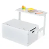 3 in 1 kinderen activiteitentafel set met bureau & bankje & opbergdoos voor kleuterschool kinderkamer woonkamer wit 3
