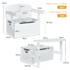3 in 1 kinderen activiteitentafel set met bureau & bankje & opbergdoos voor kleuterschool kinderkamer woonkamer wit 4