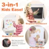 3 in 1 kinderezel dubbelzijdige staande ezel met schoolbord en whiteboard papierrol 3 potten verf en 2 opbergbakken voor kinderen wit 3
