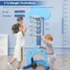 3 in 1 kinderspeelplaats in hoogte verstelbare basketbalkorf & voetbaldoel en golf basketbalstandaard incl. ballen en golfclub (blauw) 6