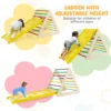 3 in 1 klimdriehoek voor kinderen met 2 ladders omkeerbare opritdriehoek voor klimmen en glijden van hout kleurrijk 6