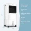 3 in 1 mobiele luchtkoeler met 2 koelaccu's airconditioning luchtreiniger airconditioner tank van 20 liter 7,5 uur timer 4 standen 2