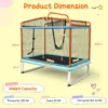 3 in 1 rechthoekige kindertrampoline voor buiten met schommel & horizontale rekstok tuintrampoline met veiligheidsnet 190 x 124 cm 5