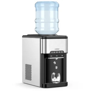 3 in 1 water koeler dispenser met ijs maker aanrecht water dispenser met warm/koud/ijs 3 temperatuur instellingen zilver + zwart 1