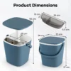 3 in 1 weerbestendige pp buiten ijsemmer met flesopener handvat 15l tuin eettafel met lift up deksel voor zwembaden terrassen blauw 3