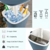 3 in 1 weerbestendige pp buiten ijsemmer met flesopener handvat 15l tuin eettafel met lift up deksel voor zwembaden terrassen blauw 5
