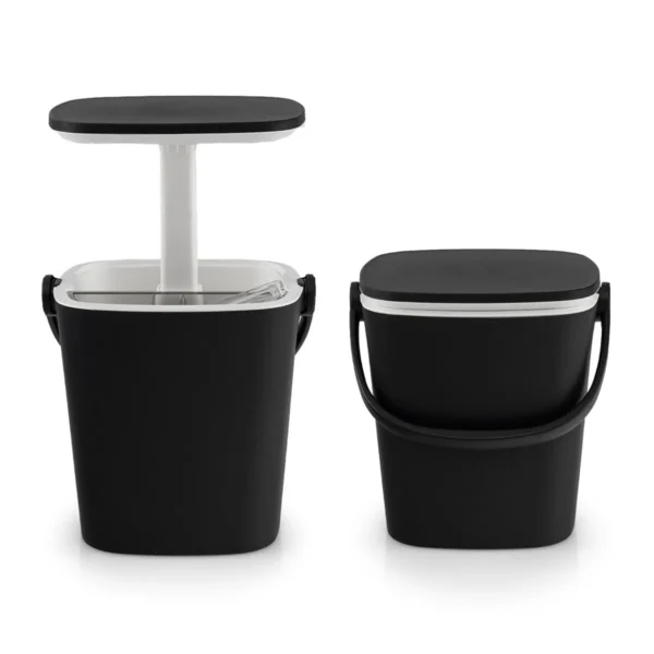 3 in 1 weerbestendige pp buiten ijsemmer met flesopener handvat 15l tuin eettafel met lift up deksel voor zwembaden terrassen zwart 2