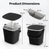 3 in 1 weerbestendige pp buiten ijsemmer met flesopener handvat 15l tuin eettafel met lift up deksel voor zwembaden terrassen zwart 3