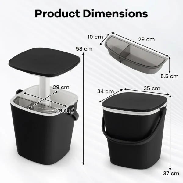 3 in 1 weerbestendige pp buiten ijsemmer met flesopener handvat 15l tuin eettafel met lift up deksel voor zwembaden terrassen zwart 3
