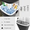 3 in 1 weerbestendige pp buiten ijsemmer met flesopener handvat 15l tuin eettafel met lift up deksel voor zwembaden terrassen zwart 5