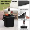 3 in 1 weerbestendige pp buiten ijsemmer met flesopener handvat 15l tuin eettafel met lift up deksel voor zwembaden terrassen zwart 6