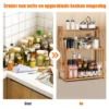 3 laags bamboe kruidenrek verstelbare hoogte open plank ontwerp waterdicht oppervlak opslag rek voor keuken badkamer slaapkamer 7