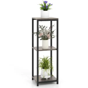 3 laags hoge metalen plantenstandaard hoekplantenhouder met metalen frame anti tip vrijstaande plank voor balkon 1
