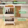 3 laags trolley met tafelblad stevige plastic trolley met afsluitbare wielen multifunctionele opbergwagen met 2 open planken 4