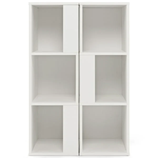 3 laags vrijstaande boekenkast display plank met 6 vakken anti kantelbeveiliging voor slaapkamer en kinderkamer wit 2