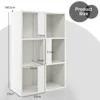 3 laags vrijstaande boekenkast display plank met 6 vakken anti kantelbeveiliging voor slaapkamer en kinderkamer wit 3