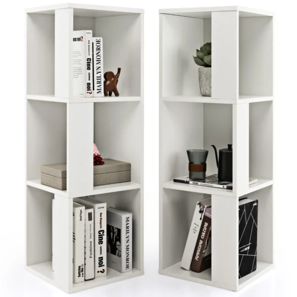 3 laags vrijstaande boekenkast display plank met 6 vakken anti kantelbeveiliging voor slaapkamer en kinderkamer wit 4