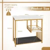 3 niveaus bijzettafel van imitatiemarmer met opbergplanken luxe rechthoekige bijzettafel met metalen frame modern nachtkastje 3