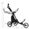 3 wielen golf duwkar snel vouwen golf lopend duwkar golftas houder golftrolley voor golfclubs grijs 3
