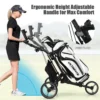 3 wielen golf duwkar snel vouwen golf lopend duwkar golftas houder golftrolley voor golfclubs grijs 6