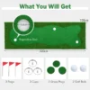 300 x 100 cm golfslagmat golftrainingsmat met kunstgras 3 holes 3 cup vlaggen golf putting green voor binnen en buiten 3