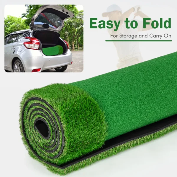 300 x 100 cm golfslagmat golftrainingsmat met kunstgras 3 holes 3 cup vlaggen golf putting green voor binnen en buiten 5
