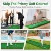 300 x 100 cm golfslagmat golftrainingsmat met kunstgras 3 holes 3 cup vlaggen golf putting green voor binnen en buiten 7