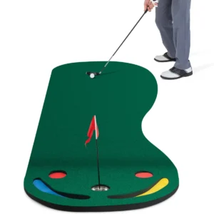 300 x 96 cm golfputtingmat golfmat voor binnen en buiten opvouwbare golfoefenmat met 3 putting cups en 1 vlag putting green golf trainingsmat 1