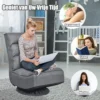 360 graden draaibare vloerstoel 5 positie verstelbare vouwbare gamestoel gewatteerde luie bank met comfortabele rugleuning 7