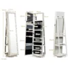 360 roterende gespiegelde sieraden kast 2 in 1 afsluitbare sieraden organisator met volledige lengte spiegel 39 x 39 x 161 cm wit 2