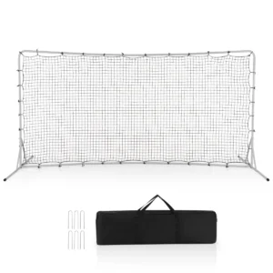 372,5 x 182,5 cm voetbalnet voetbaluitrusting met weerbestendig net draagtas en 6 grondspikes trainingsnet voor speeltuin wit 1