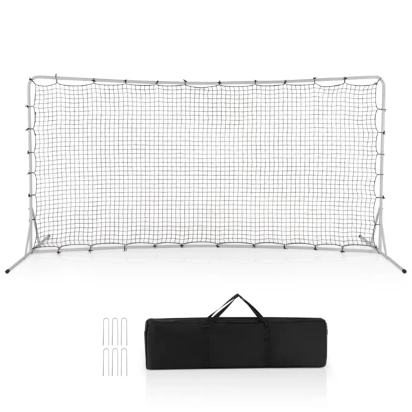 372,5 x 182,5 cm voetbalnet voetbaluitrusting met weerbestendig net draagtas en 6 grondspikes trainingsnet voor speeltuin wit 1
