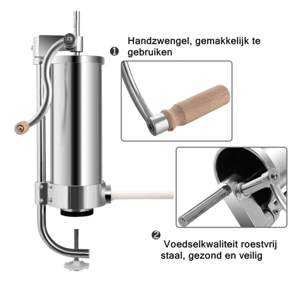 3kg vleesmolen roestvrij stalen verticale worstenvuller thuis en commercieel 3
