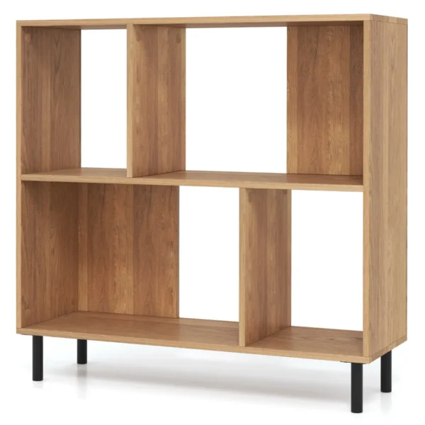 4 cube boekenkast 2 niveau plank met metalen poten opslag plank moderne display plank opslag organisator voor woonkamer kantoor 2