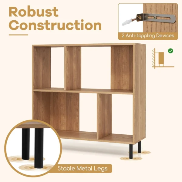 4 cube boekenkast 2 niveau plank met metalen poten opslag plank moderne display plank opslag organisator voor woonkamer kantoor 6