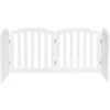 4 delige houten hondenhek vrijstaande opvouwbare hondenomheining binnenhuis huisdier puppy veiligheids hek wit 246 x 61 cm 3