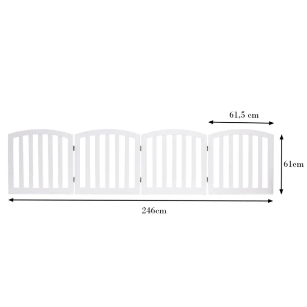 4 delige houten hondenhek vrijstaande opvouwbare hondenomheining binnenhuis huisdier puppy veiligheids hek wit 246 x 61 cm 4