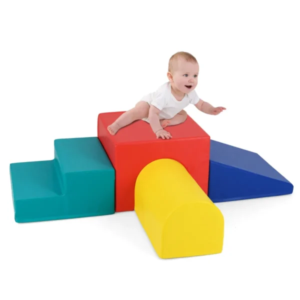 4 delige zachte blokken grote schuimblokken om op te klimmen en spelen xxl bouwblokken speelset voor baby rood 1