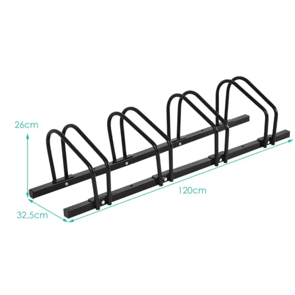4 fietsenrek voor kinderen fiets bergfiets en stuntfiets fietsenstalling voor huis/tuin/gang/garage en speeltuin (zwart, 120 x 32,5 x 26 cm) 4