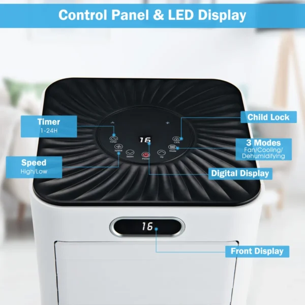 4 in 1 airconditioner draagbare airconditioner met afstandsbediening 7000 btu 16℃～32℃ wit 5