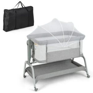 4 in 1 babybed met zacht matras babywieg met 6 verstelbare hoogtes verstelbare kanteling 4 vergrendelbare wielen reiswieg voor 0 6 maanden 1