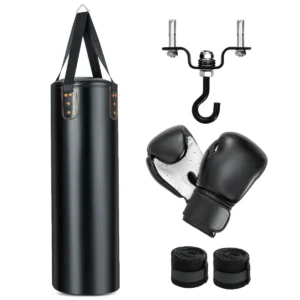 4 in 1 bokszakset hangende bokszakset met 12oz bokshandschoen handbandage hangende kettingen dubbele naad voor kickboksen boksen 1