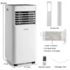 4 in 1 mobiele airconditioner 9000 btu airconditioner met zwart deksel 16℃ 32℃ 2