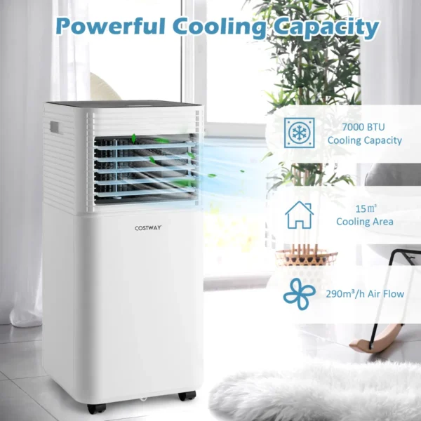 4 in 1 mobiele airconditioner 9000 btu airconditioner met zwart deksel 16℃ 32℃ 3