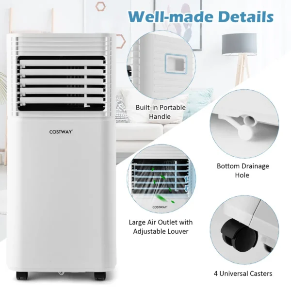 4 in 1 mobiele airconditioner 9000 btu airconditioner met zwart deksel 16℃ 32℃ 5