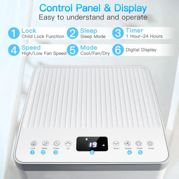 4 in 1 mobiele airconditioner airconditioner met uitlaatslang 7000btu wit 6