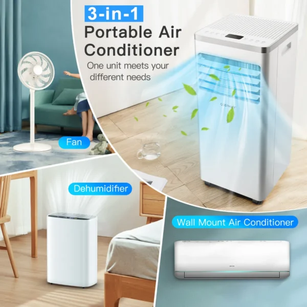 4 in 1 mobiele airconditioner airconditioner met uitlaatslang 7000btu wit 7