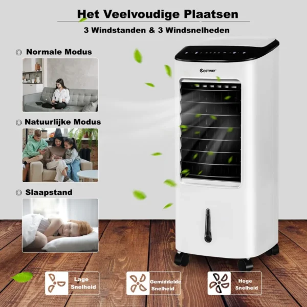 4 in 1 mobiele airconditioner luchtkoeler ventilator luchtreiniger luchtbevochtiger airconditioner draagbare verdampingskoeler wit 5