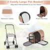 4 in 1 multifunctionele kat & hond wandelwagen 2 laags hondenbuggy huisdierbuggy tot 16 kg snel in te klappen beige 5
