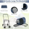 4 in 1 multifunctionele kat & hond wandelwagen 2 laags hondenbuggy huisdierbuggy tot 16 kg snel in te klappen marineblauw 6
